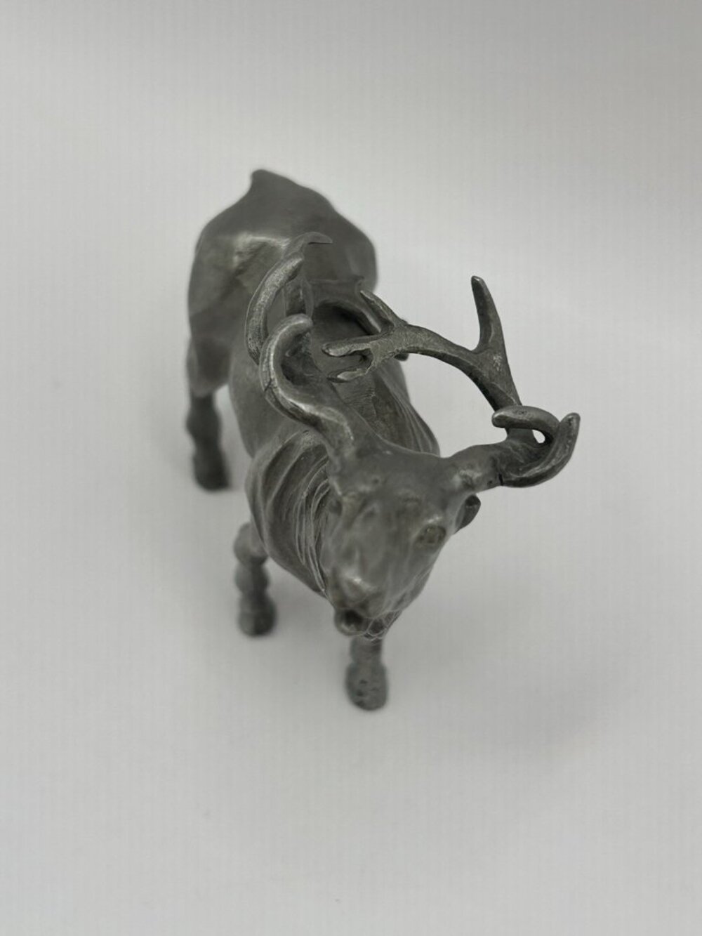 Vintage Pewter Elk Deer Buck Figurine Wildlife Cabin Lodge Decor Collectible - Picture 11 of 16